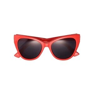 BETSEY JOHNSON Red Plastic Cateye Sunglasses